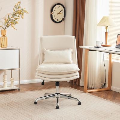 Upholstered Armless Polyester Fiber Task Office Chair