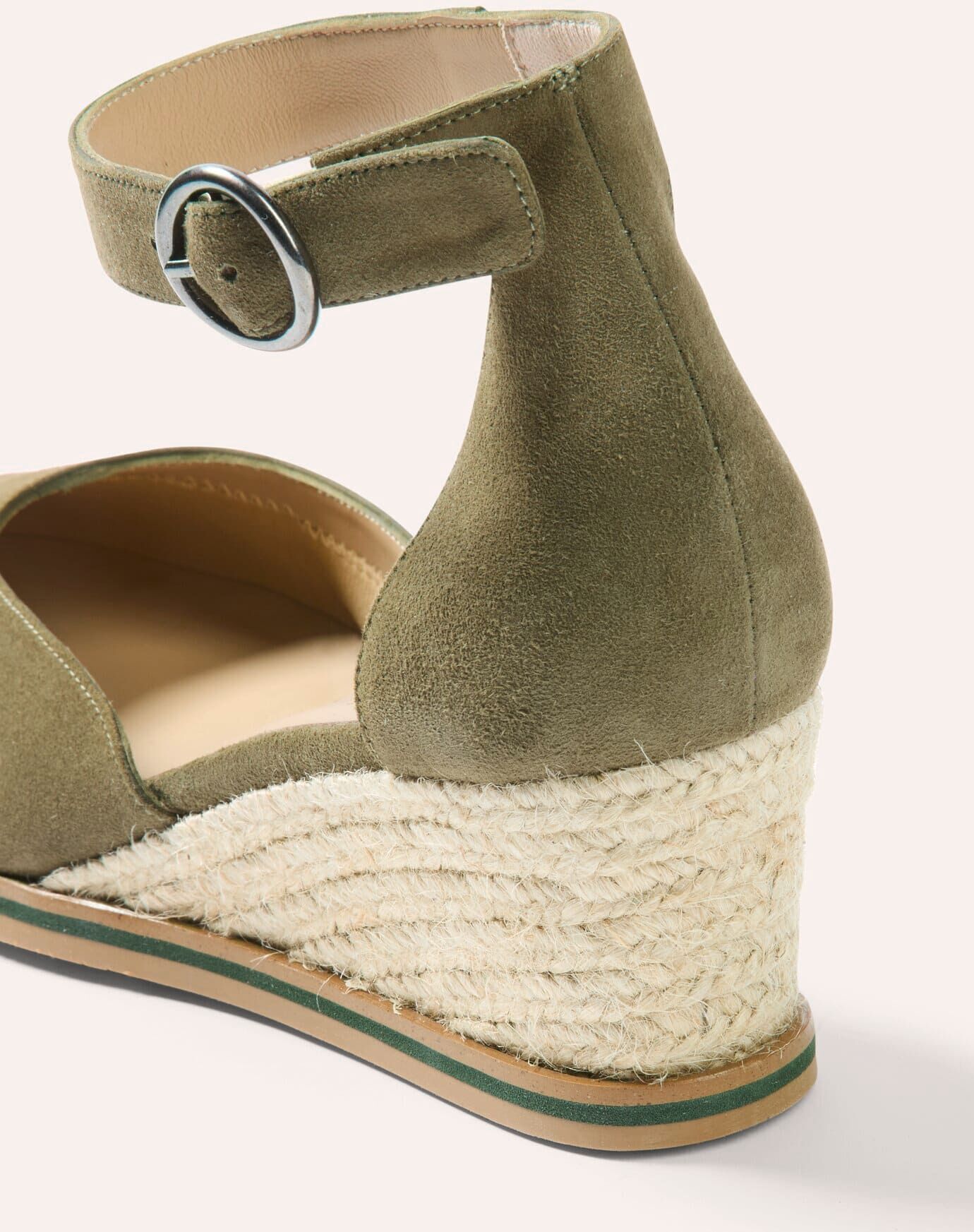 Walbusch Bast Sandale Supersoft, noch offen: Größenlauf, Farbe Grün, 40, Made in Spanien hochwertige Materialien Damen