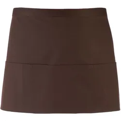 Premier Workwear Hüftschürze mit Bauchtasche kurz 'Colours' Bistro-Schürze PR155 brown (ca. pantone 476) 60 x 33 cm