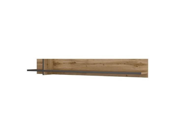 Étagère murale 180cm coloris chêne et noir. Collection HAVANA.