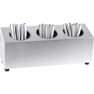 Contacto Besteckhalter 283/003, Edelstahl, 42 x 15 x 15 cm, silber, mit 3 Fächern