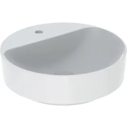 Geberit VariForm Aufsatzwaschtisch, rund mit HLB, d: 45cm, o. Ül., weiß, KeraTec...