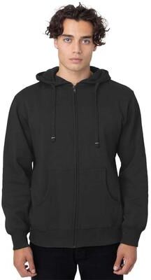 econscious EC5650 Heritage Full-Zip Hooded Sweatshirt in Black size 2XL