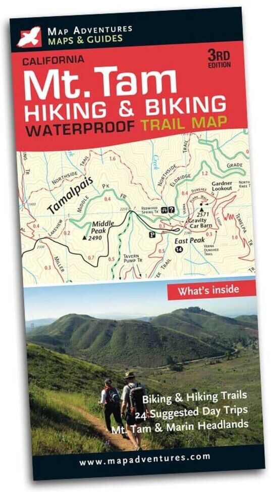Carte de randonnée et de cyclisme du Mt. Tam   Map Adventures
