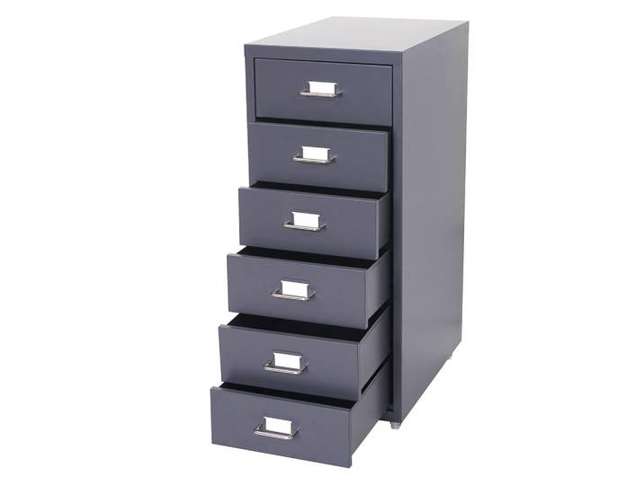 MCW Rollcontainer Anthrazit, Metall, 28x69x41 cm, Büromöbel, Schreibtischcontainer, Rollcontainer