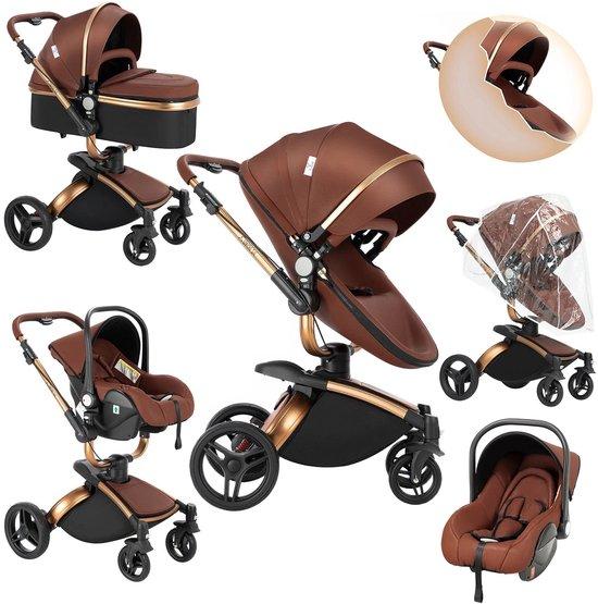 Kinderwagen - 3 in 1 - Opvouwbare - Lichtgewicht - Für Neugeborene - Oranges