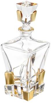 Majestic Gifts Inc. Majestic Gifts In European Crystal Square Whiskey Decanter-W/Gold-28oz