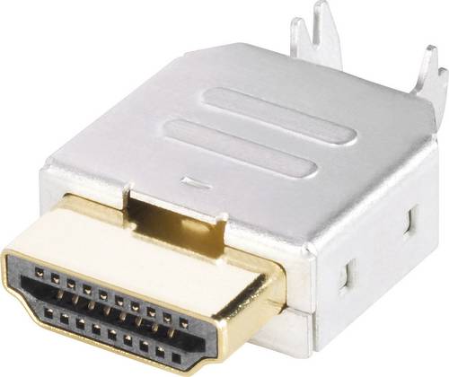 BKL Electronic 0905004 HDMI-Steckverbinder Stecker, Einbau horizontal Polzahl: 19 Silber 1St.