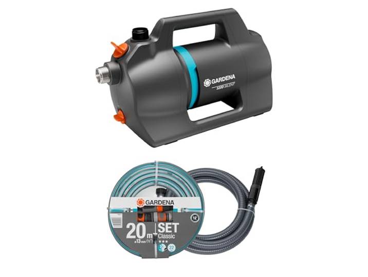 Gardena Gartenpumpe 5200 Silent Set Pumpen: 26% mehr Wasserdurchfluss bei gleichem Energieverbrauch im Vergleich zum Vorgänger-Modell*, Leise im Betrieb (09085-20)