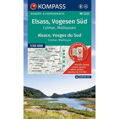 KOMPASS Wanderkarten-Set 2222 Elsass, Vogesen Süd / Alsace, Vosges du Sud, Colmar, Mülhausen / Mulhouse (2 Karten) 1:50.000, Sonstige von , KOMPASS