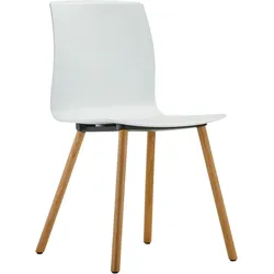 Dauphin Fiore 7570 Vierbeinstuhl mit Kunststoffschale und Holzbeinen frei konfigurierbar
