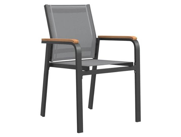 OUTLIV. Florenz Gartenstuhl, stapelbar, mit Armlehnen, Anthrazit Textilene und Aluminium; stapelbar und mit Armlehnen; 56x58x86cm; Anthrazit; platzsparend, pflegeleicht
