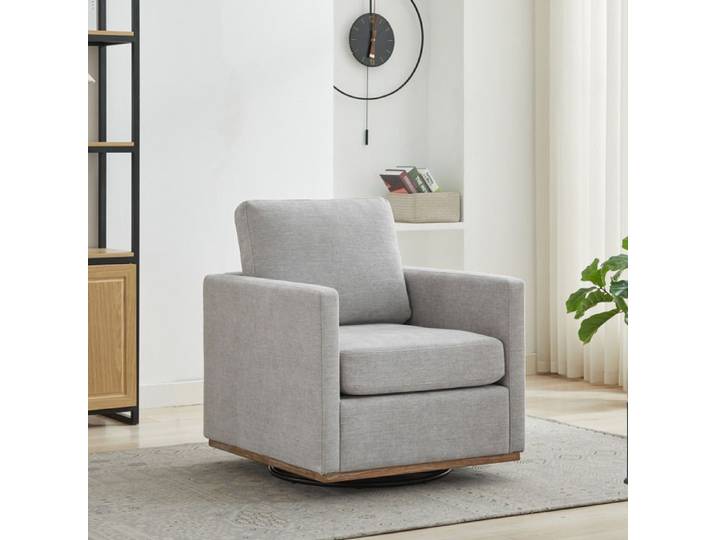 Chaise à accent rotatif rembourrée quadruple chaise confortable chaise de club à 360 ° et chaise longue avec fauteuils pour salon