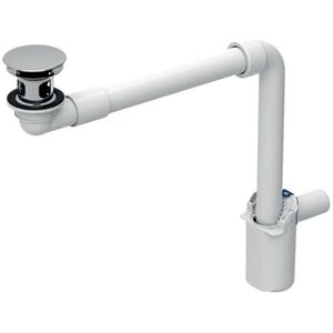 Geberit Siphon Waschtischablauf für Waschbecken, 1 1/4 Zoll, mit Ablaufventil, Kunststoff, weiß