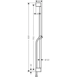 Hansgrohe Brausestange Unica/Pulsify 900mm mit Push Schieber und Brauseschlauch ...