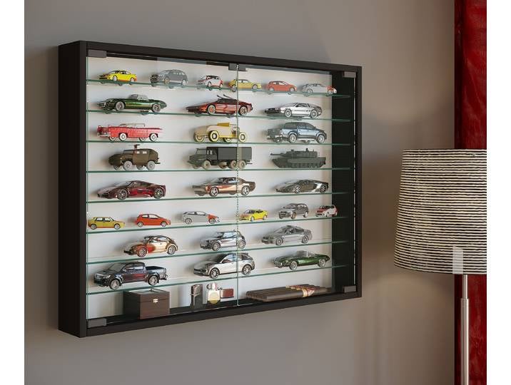 Vitrine suspendue Mandosa XXL 80 x 60 x 10cm Noir/Noir