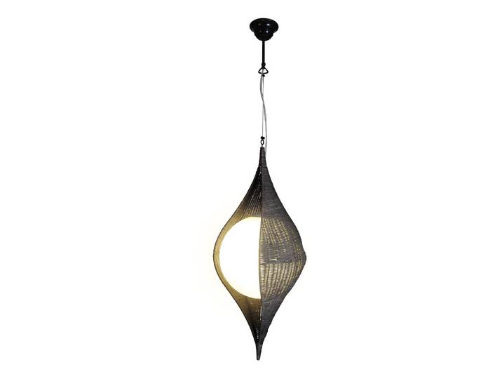 Pendelleuchte CoCoon of Forest Ø 32cm Braun/Weiß Hauptmaterial: Geflecht Sekundärmaterial Glas E27