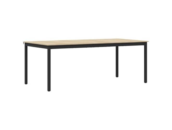 KDACVBMG Esstisch, rechteckig, 200 x 100 x 75 cm Robuste Oberfläche aus Holz, schwarzer Metallrahmen, quadratische Beine aus Metall, minimalistischer Look