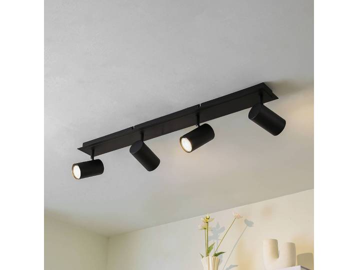 Lindby Deckenstrahler Joffrey, 80 cm, schwarz, 4-flg., GU10 Joffrey Lindby, dimmbar, schwarz, für Wohn- / Esszimmer, Metall, Modern, Strahler