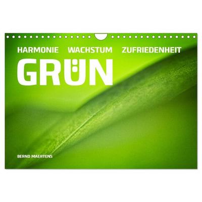 GRÜN Harmonie Wachstum Zufriedenheit (Wandkalender 2026 DIN A4 quer), CALVENDO Monatskalender