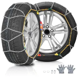 VEVOR Schneeketten Reifenketten aus Mangan-legierter Stahl, Notfall-Traktionsketten, 2 Stk. 610/685mm Universal Auto Schneeketten Schwerlast Notfallzugketten für Autos Pickups SUVs Lkws, Silber