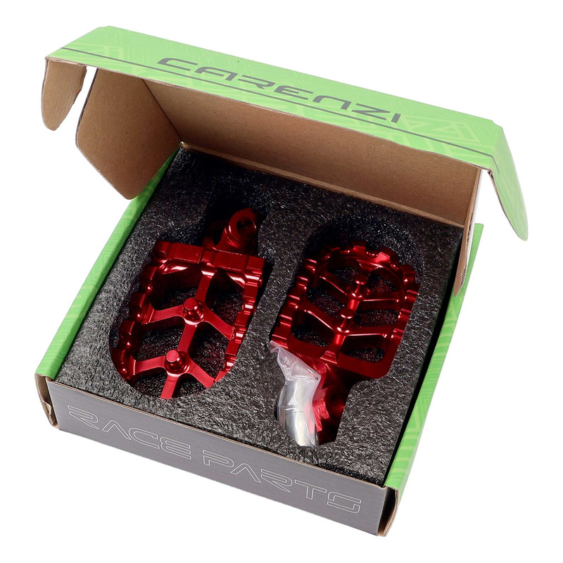 Repose-pieds en aluminium rouge Carenzi - Rieju MRT 50