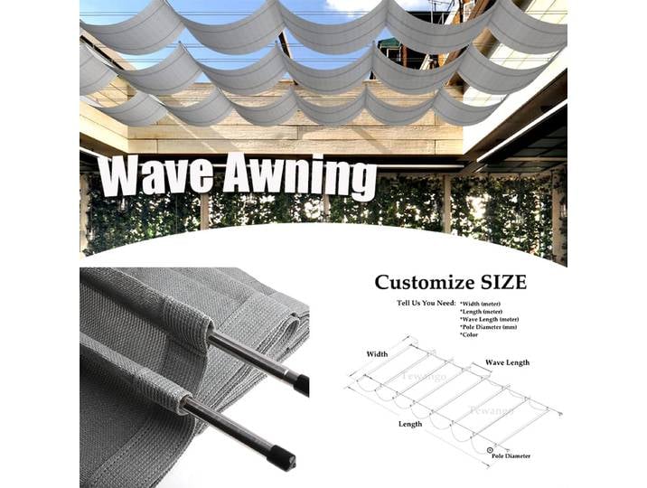 Voile de pare-soleil télescopique d'extérieur, auvent rétractable, fonction Anti UV pour pérgules, auvent d'ombrage extensible pour piscines