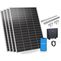 SUNSHARE Ray Lite 800 W Balkonkraftwerk, 4x 200 W N-TOPCon Solarmodule, 800 W Mikro-Wechselrichter, Balkonhalterungen