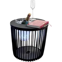 COOTAB Cooler Table, Couchtisch + Beistelltisch, Copenhagen Beistelltisch mit Acryl-Weinkühler (45 x 45 cm)