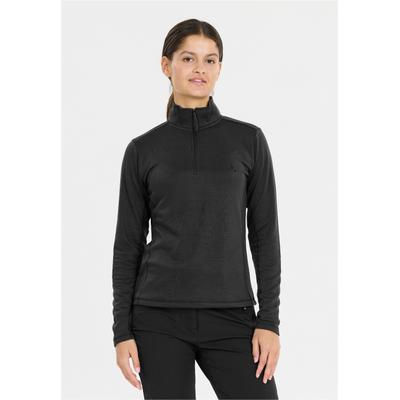 Fleeceshirt WHISTLER "Senju", Damen, Gr. 44, schwarz, 92% Polyester, 8% Elasthan, Jacquardmuster, unifarben, normal, ohne Ausschnitt, Shirts, in atmungsaktiver Qualität