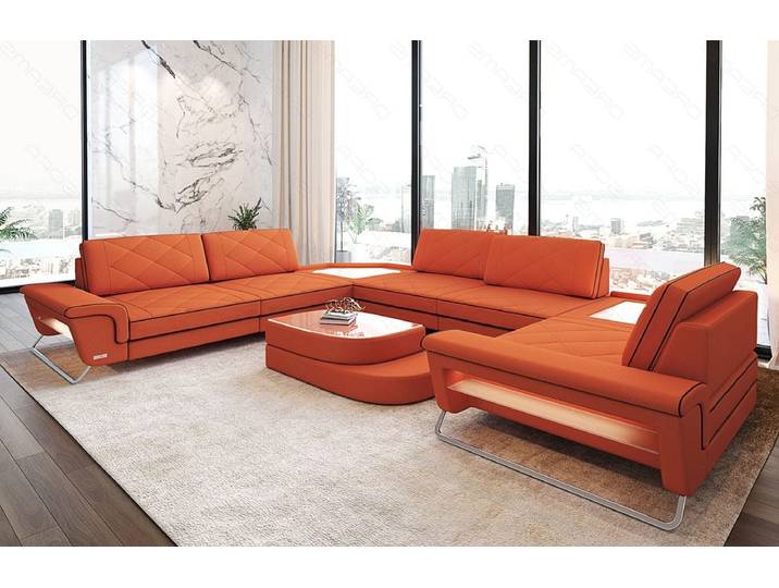 Couchlandschaft Sepino U-Form in Stoff