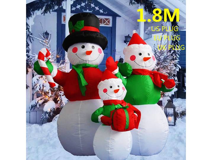 Bonhomme de neige gonflable de noël, lumières LED intégrées, modèle gonflable, ornement intérieur et extérieur, fête de noël, décoration de jardin du nouvel an