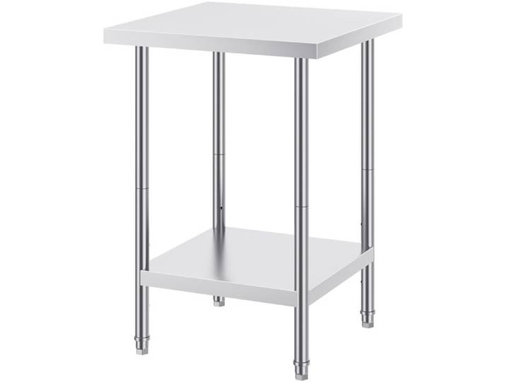 Table de Travail Cuisine Acier Inoxydable-Duoku-Table de Préparation-610 x 610 x 864 mm-3 Niveaux de Hauteur Réglables