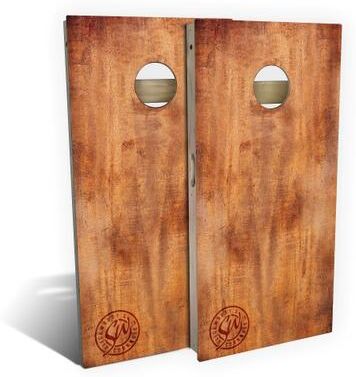 Skip's Garage Burnt Wood Outdoor Cornhole Board Set