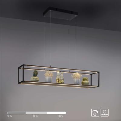 OTTO HOME LED Pendelleuchte "Civva Hängeleuchte inkl. Abstellfläche z.B. für Deko, Blumen, Gewürze", schwarz, 4, H: 120cm, 1 Stk., Leuchten, warmweißes Licht, 3000 K, 3-Stufen-Touchdimmer, Pendellampe, LED Pendelleuchte