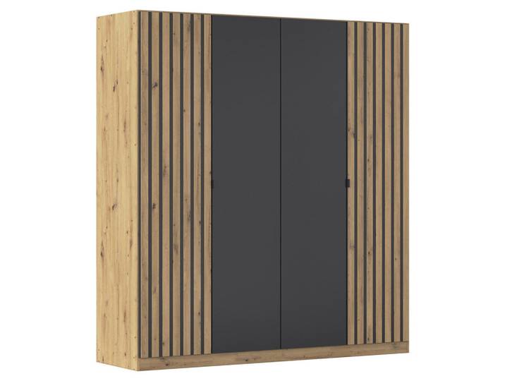 Rauch Möbel Drehtürenschrank, Grau, Eiche Artisan, Holzwerkstoff, 2 Fächer, 181x197x54 cm, In verschiedenen Grössen erhältlich, Schlafzimmer, Komplette Schlafzimmer und Serien, Schlafzimmerserie