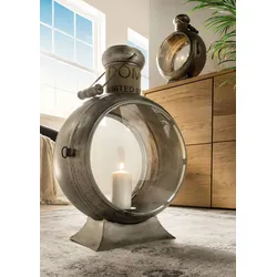 Faktorei Vintage-Metall Laterne silber, 30x40x20 cm