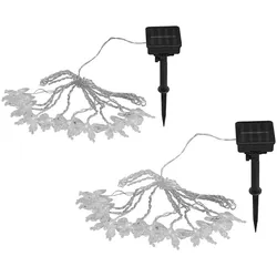 Außenleuchte Solar Lichterkette Gartendeko Außenlampe, RGB LED Farbwechsel, 20x Schmetterling LED, L 470 cm