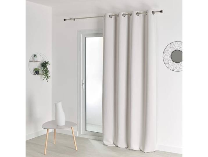 HomeMaison Rideau Occultant - Rideau M1 - Rideau Non feu-Blanc Casse- Rideau 140 X 260 cm
