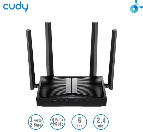 Cudy WR3600H Router Wi-Fi 7,5porte Gbps,Dual-Band fino a 2882 Mbps+688 Mbps,Mesh,gestibile App cloud