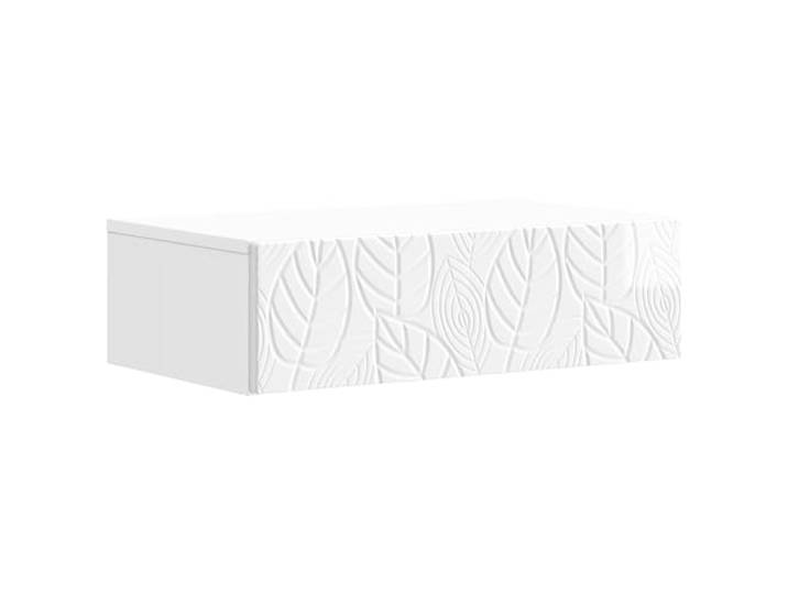 KUPTYERFG Wandtisch Wandmontierter Beistelltisch Weiß 87,5x34,5x17 cm Schwebendes Design für Schlafzimmer und Flur. Integrierte Schublade bietet Platz für Alltagsgegenstände.