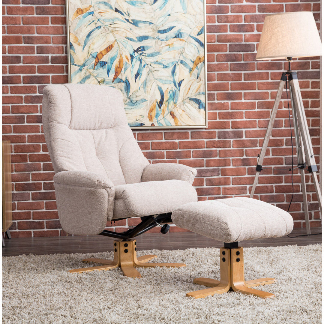 Marlow Home Co. Billings 80cm Wide Swivel Standard Recliner Wheat 107cm H X 80cm W X 84cm D