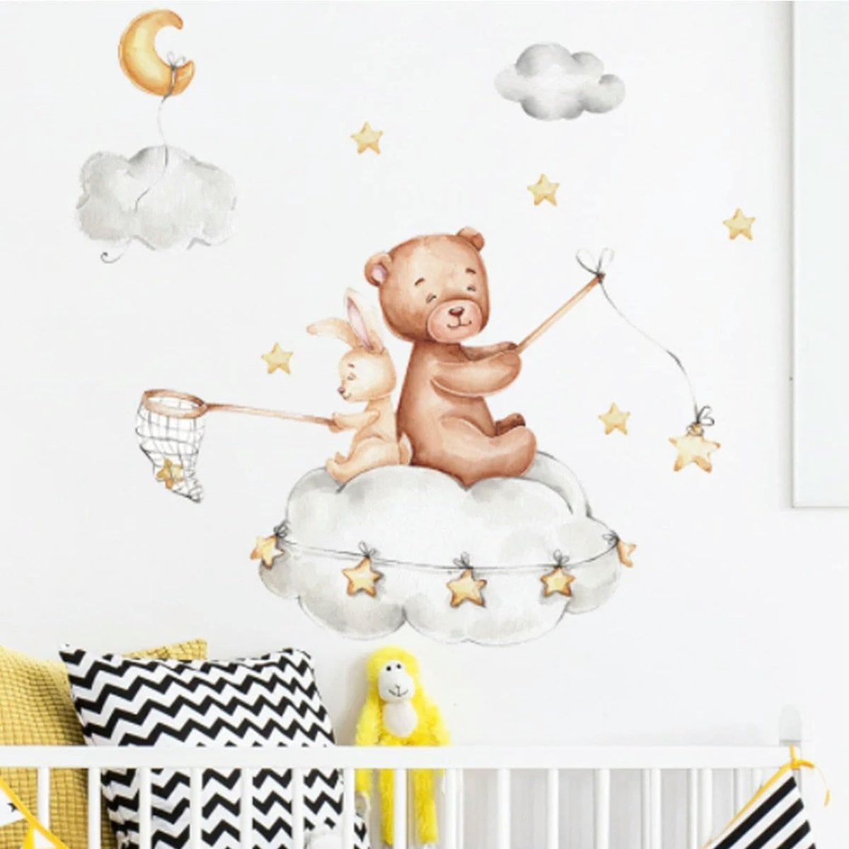 Muurstickers voor de kinderkamer met sterren en maan decoratie