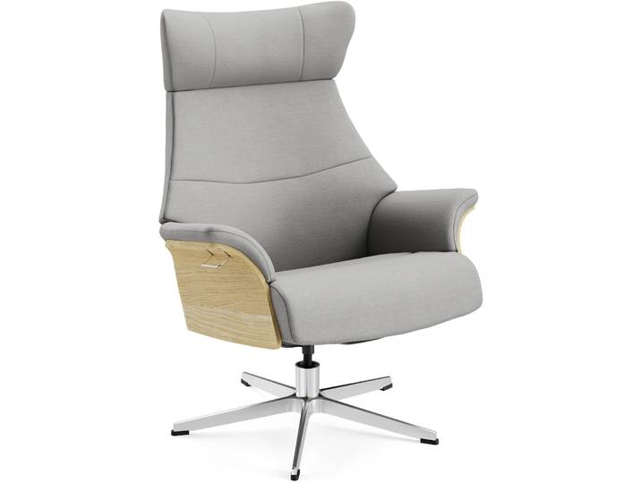 Conform Stilvoller Sessel Airness Stoff, Eiche, Aluminium 9 silver B 81 cm T 163 cm H 101 cm - Farbe: 09 silver - Möbel Konfigurator: Traummöbel
