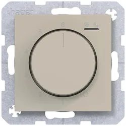 Hager WAN5011C01 Temp.regler 230V/15W, Dreh-/Druckknopf, Heizen/Kühlen, A.x/C.x, sand, matt