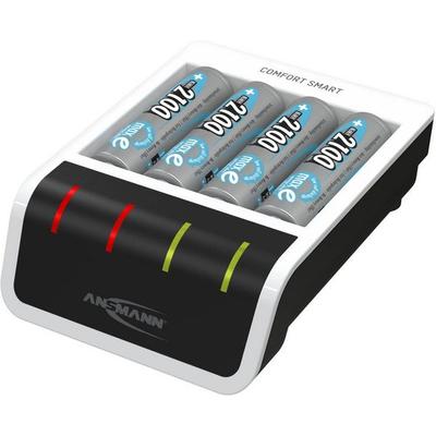 ANSMANN Akku-Ladegerät Comfort Smart + 4× AA 2100mAh