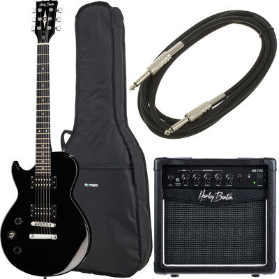 Harley Benton SC-200LH BK Student Ser Bundle Schwarz Hochglanz