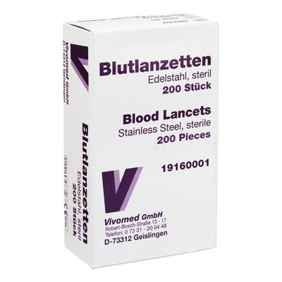 Vivomed GmbH BLUTLANZETTEN Metall einfach 200 St 01313735