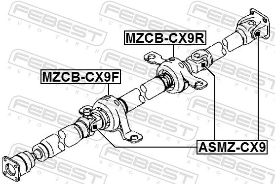 Febest Lagerung, Gelenkwelle Mzcb-Cx9r Hinten Für Ford Mazda