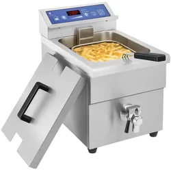 Royal Catering Induktionsfritteuse - 12l - 3500 W - Ablasshahn - Timer -